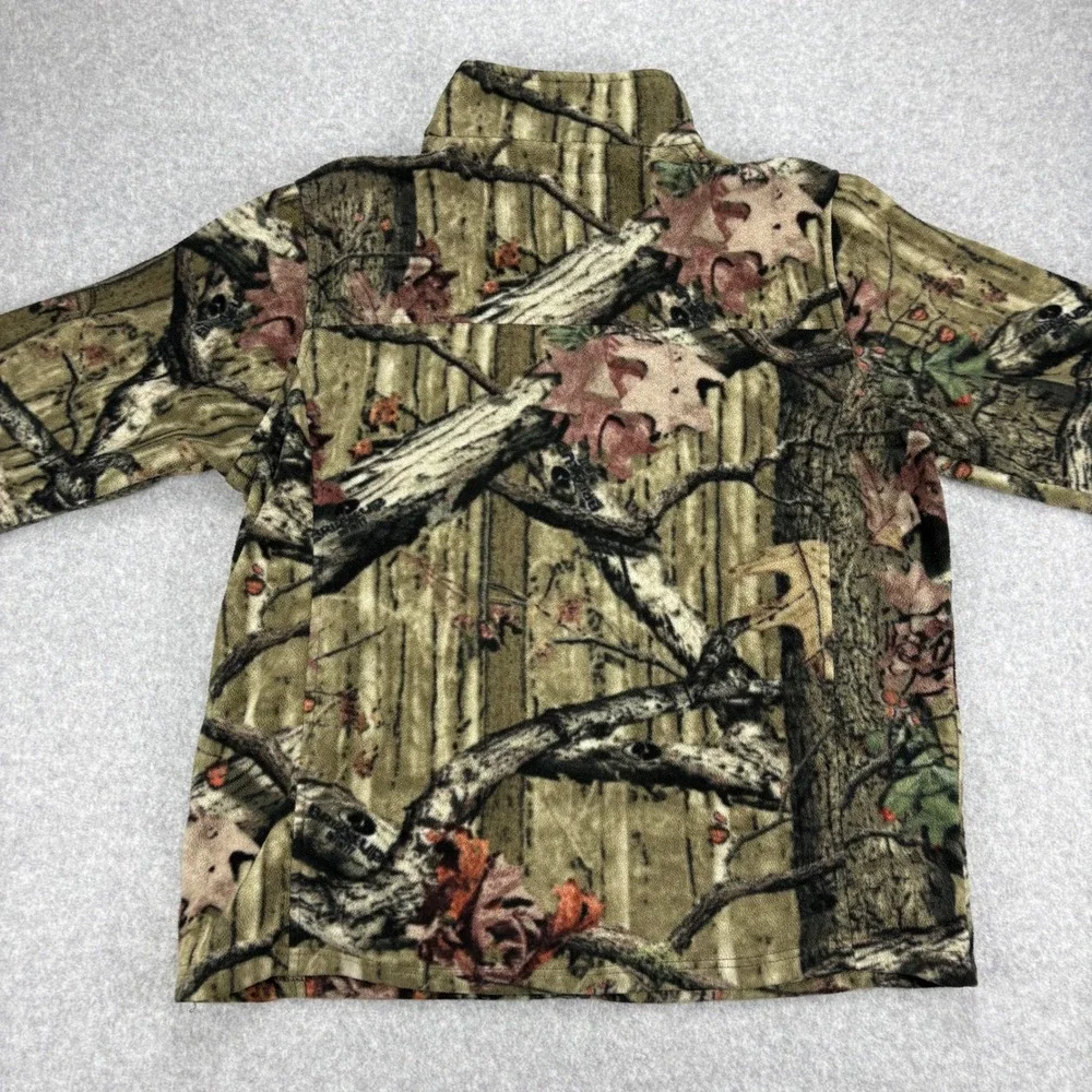 Mossy Oak Fleece Jacket Mens L Green Camo Breakup Infinity Full Zip Hunting Coat